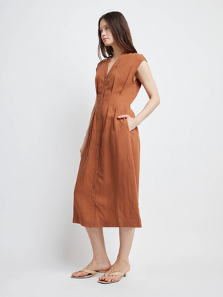 Jamila Button Front Midi Dress