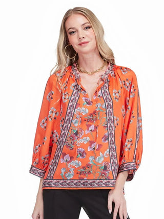 Band Collar Peasant Top