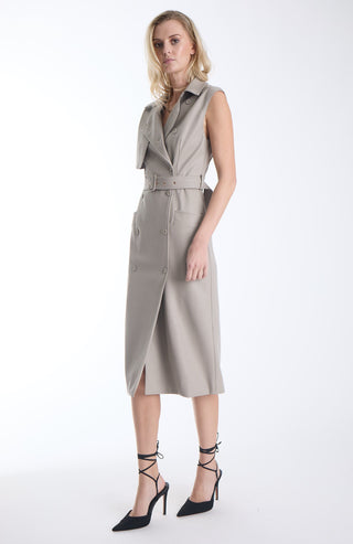 Mila Vegan Leather Trench Dress