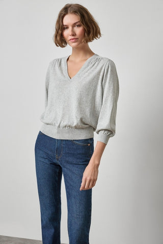 V-Neck Blouson Sweater