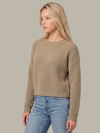 Daphne Cropped Pullover - Mushroom Heather