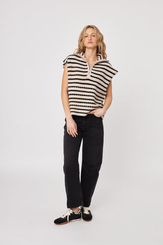 Arrow Top - Almond Stripe