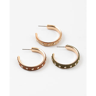 Studded Gold Hoops