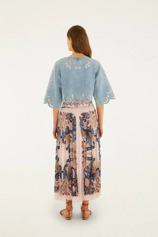 Sea Garden Scarf Soft Pink Maxi Skirt
