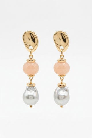 Blush Beaded Drop Earrings