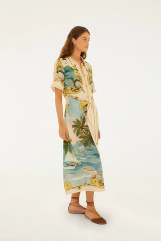 Royal Sea Multicolor Midi Dress