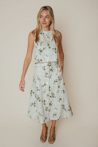 Haven Skirt - Pinstripe Floral