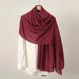 Lightweight Linen Wrap - Burgundy - Burgundy
