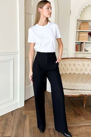 Darted Wide Leg Trouser
