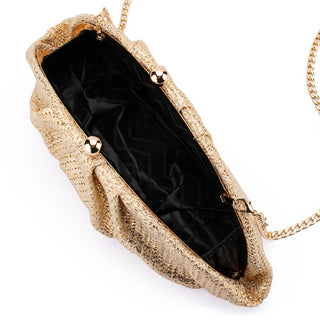 Rita Woven Clutch - Gold