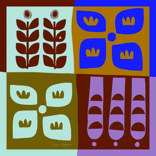 Botanical Colorblock Scarf - Colorblock