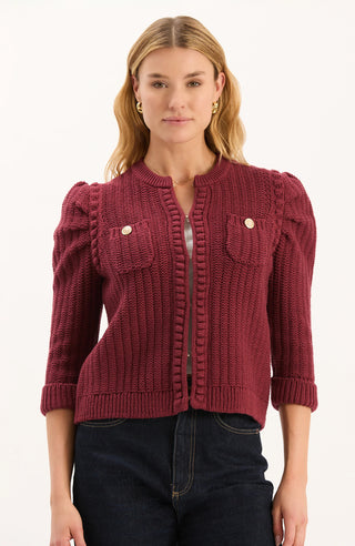 Liza Cotton Blend Knit Cabernet