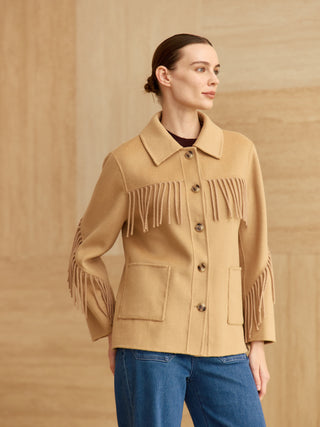 Western Fringe Cashmere Jacket