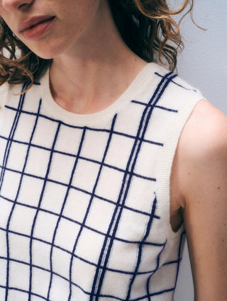 Cashmere Windowpane Vest