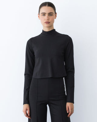 Ponte Knit Mock Turtleneck