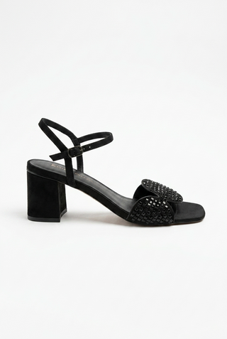 Sphere Heel - Black Satin