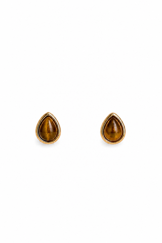Tiger Eye Stud Earrings