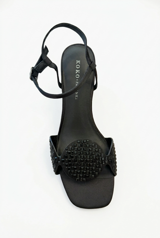 Sphere Heel - Black Satin