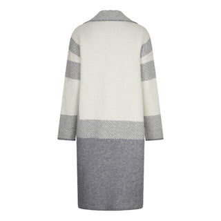 Stripe Cardigan - Grey Melange