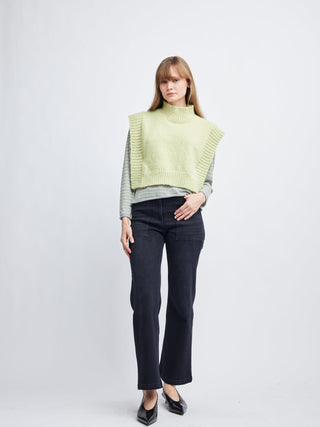 Rooney Open Side Sweater Vest - Lemon Grass