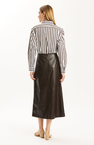 Phoebe Punched Vegan Leather Skirt