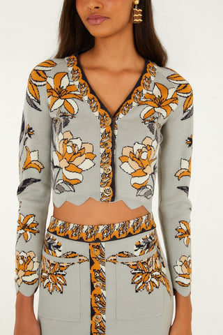 Stained Glass Beauty Grey Knit Top
