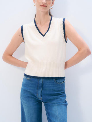 Varsity Cotton Sweater Vest