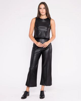 Vegan Leather Straight Leg Pant: Cropped