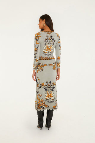 Stained Glass Beauty Grey Knit Skirt