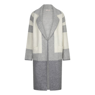 Stripe Cardigan - Grey Melange