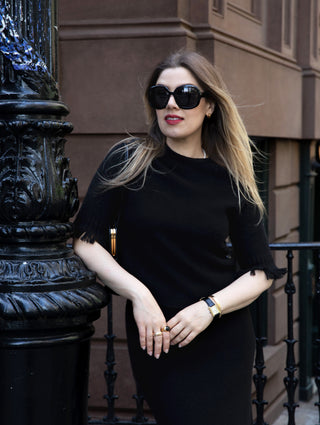 Cashmere Blend Fringe Tee