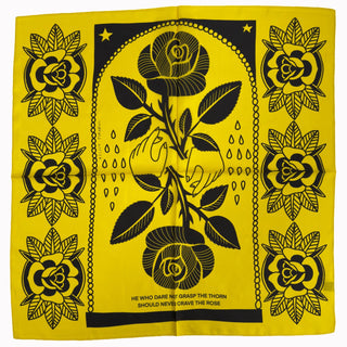 Black & Yellow Rose and Thorn Scarf