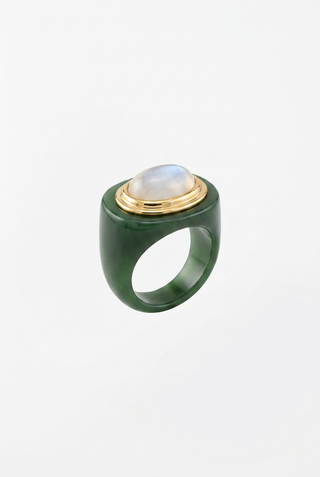 Oval Stone Ring - Jade Resin