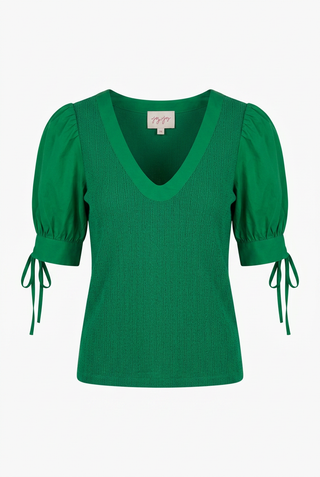 Contrast U Neck Knit Top